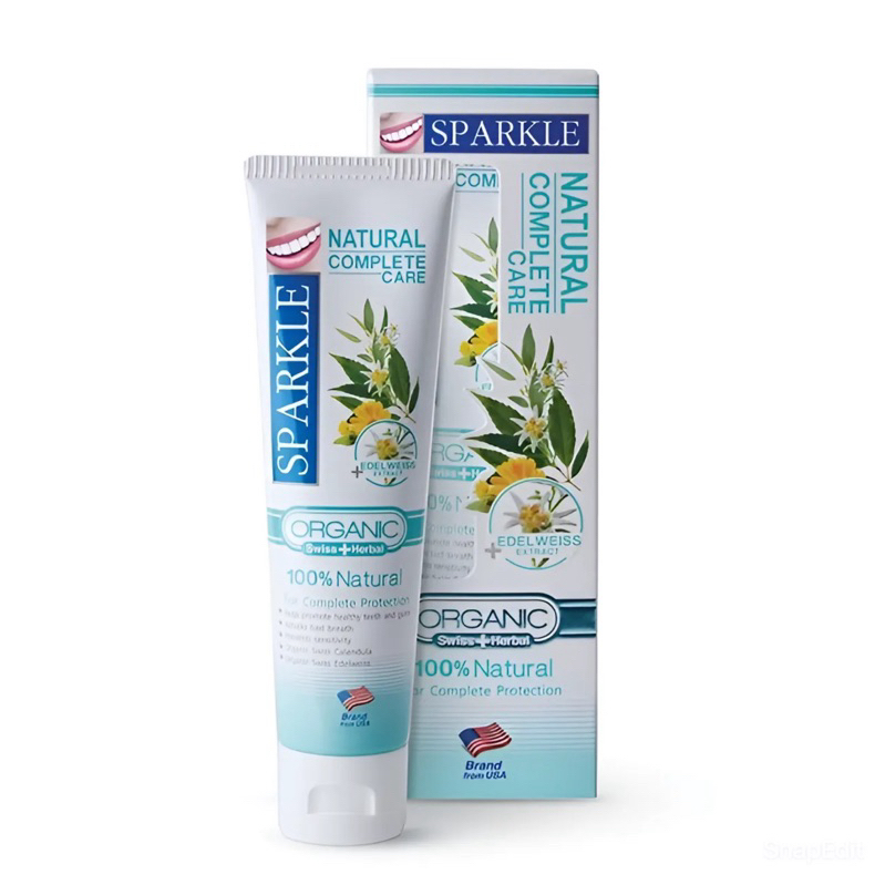 พร้อมส่ง🌻| SPARKLE สปาร์คเคิล ยาสีฟันออร์แกนิค สูตร Natural Complete 100g. ❎EXP.02/27