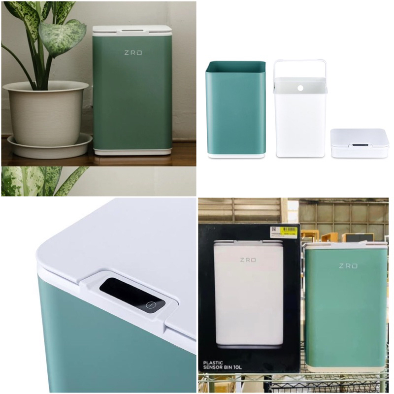 ZRO ถังขยะอัตโนมัติ 10 ลิตร สีเขียว ลดราคาสุดเิเศษ 💢 ราคาปกติ 2,890.-
