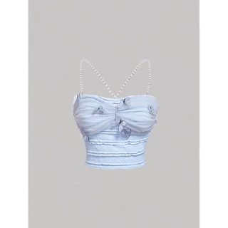 ‼️ตัวพร้อมส่งแจ้งSizeไว้ที่ตัวเลือก ส่งจาก🇹🇭‼️𝐌𝐚𝐩𝐥𝐞.𝐬𝐭𝐲𝐥𝐞🦄💫💕Baby blue cute crop⛈️💙มัดรวมสีฟ้าเบบี้บลูน่ารัก✨🛒(Preorder)