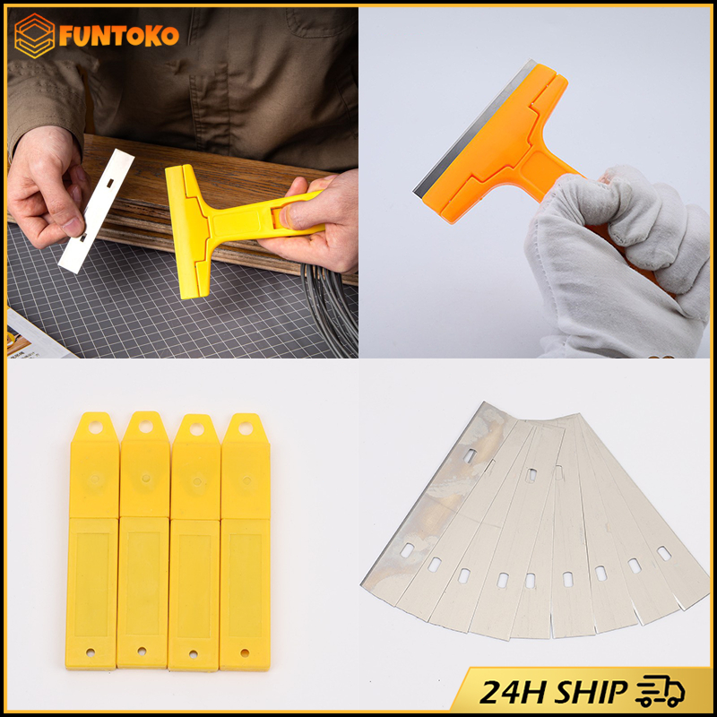 สินค้ามีคุณภาพ ใบมีดขูดสี10ใบ ยาว10ซม.ทำความสะอาดกระจก ขูดกาวลอกฟิล์มเก่า