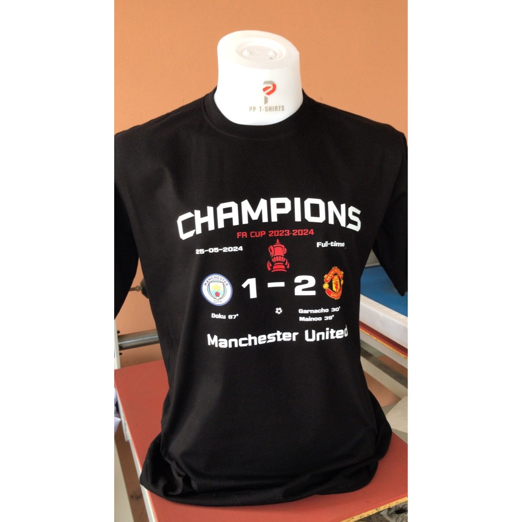 เสื้อยืดแชมป์ FA CUP แมนยู  ผ้าCotton100% Comb fanmade - รูปที่ 2