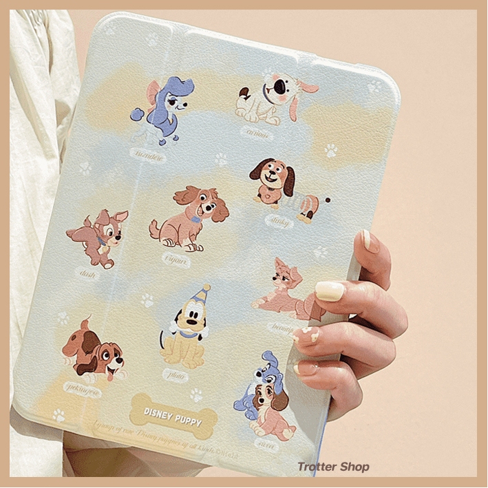 จัดส่งภายใน24ชั่วโมง เคสiPadหมุน 360° Air6 Air5 ใส่ปากกาได ดิสนีย์ Puppy Pro11 2024 Gen9 mini7 Air3