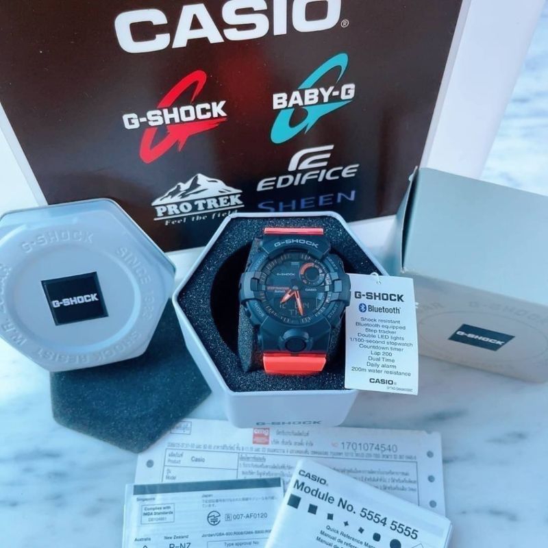 🌻มี 2 ระบบ มีบลูทูธกันน้ำ 200 เมตร✨นาฬิกา G-Shock Mini GMA-B800SC-1A4DR