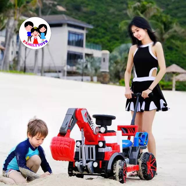 Familytoys168 รถแมคโครเด็ก รถแบตเตอรี่แมคโคร สุดเท่ แขนตักใช้ได้เหมือนจริง มีรีโมทบังคับ รุ่น 269