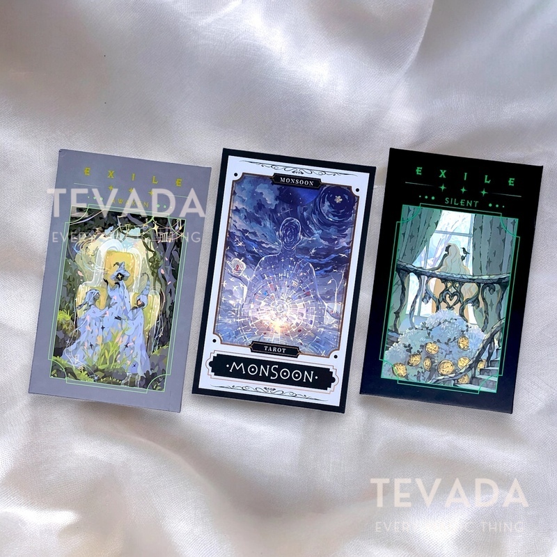 Monsoon Tarot + Exile Tarot SILENT + Exile Tarot Awaken Tarot Combo Set: ไพ่ทาโรต์ ไพ่ทาโร่ ไพ่ยิปซี