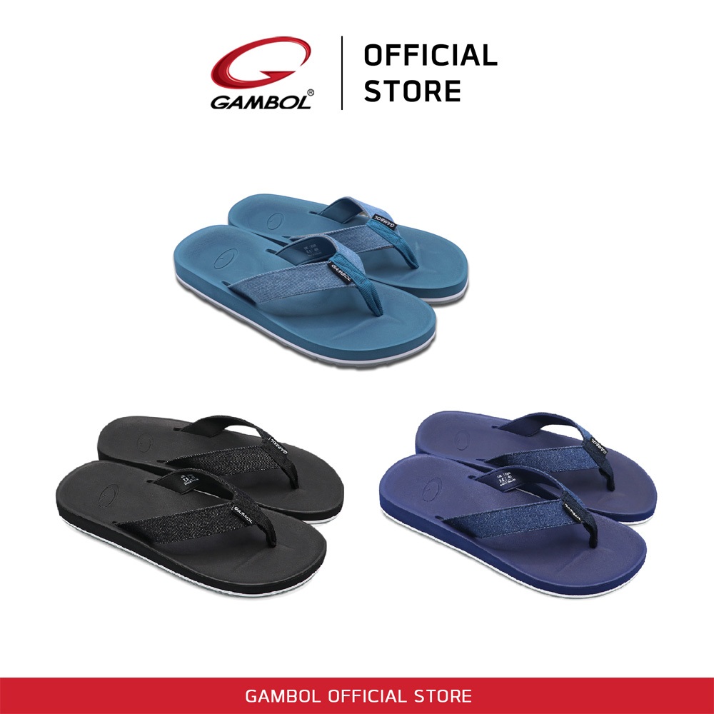GAMBOL แกมโบล JEANS รองเท้าแตะแบบหนีบชาย สียีนส์สุดเท่ห์ รุ่น GM11424  Size 40-44