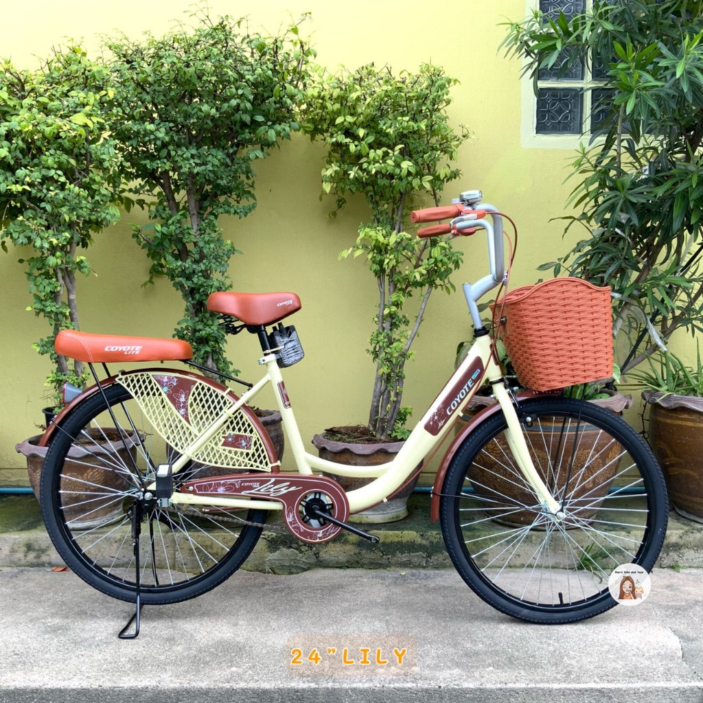 ❤️รถจักรยาน 24นิ้ว Umeko Risa ลิซ่า❤️ (ตระกร้าหน้า+เบาะหลังนิ่ม+พักเท้า) จักรยานผู้ใหญ่ จักรยานแม่บ้าน รถจักรยานแม่บ้าน