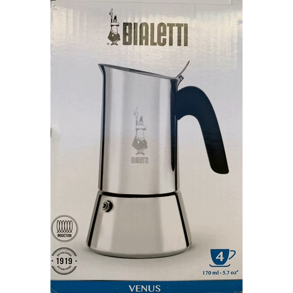 หม้อต้มกาแฟ Bialetti Venus สแตนเลส - ใช้ได้กับเตาแม่เหล็กไฟฟ้า!