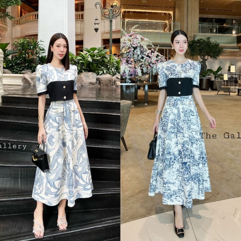 พร้อมส่ง / The Gallery ชุดเซ็ตเสื้อกระโปรงเข้าชุด