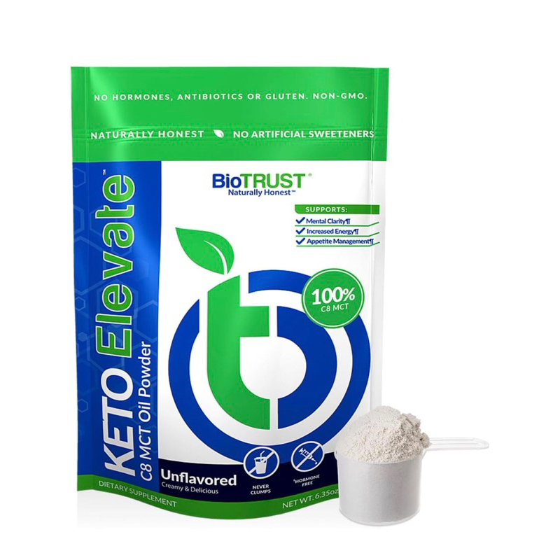 (190 G) 3 รสชาติ BioTrust Keto Elevate – C8 MCT Oil Powder – Ketogenic MCT Coffee Creamer, Keto Coffee Creamer –