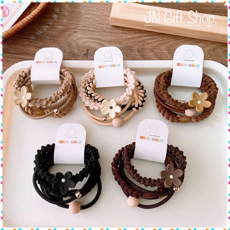 ยางรัดผม สไตล์ Maillard คละสี เซ็ต 5 ชิ้น พร้อมส่ง!!จากไทย