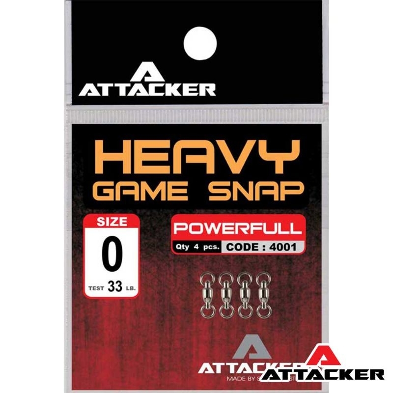 ลูกหมุนสแตนเลส ไม่เป็นสนิม ATTACKER HEAVY GAME SNAP 4001 เบอร์ 0-5 บรรจุ 4 ชิ้นต่อซอง – โปรปัง