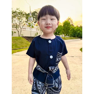 ชุดไทยเด็ก ลายลิซ่า ใส่ไปโรงเรียน หล่อมากๆ♥️ ชุดพี่หมื่น