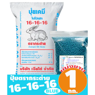 (ของแท้100%) ปุ๋ยตรากระต่าย สูตร 16-16-16 BLUE แบ่งขาย 1 กิโลกรัม