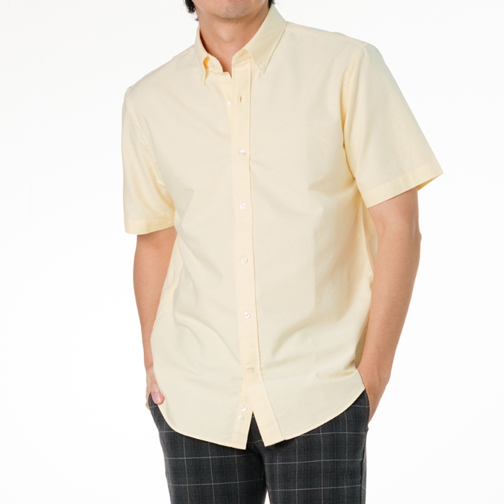 era-won เสื้อเชิ้ต รุ่น OXFORD SHORT-SLEEVED SHIRT WISDOM สี YELLOW LONDON