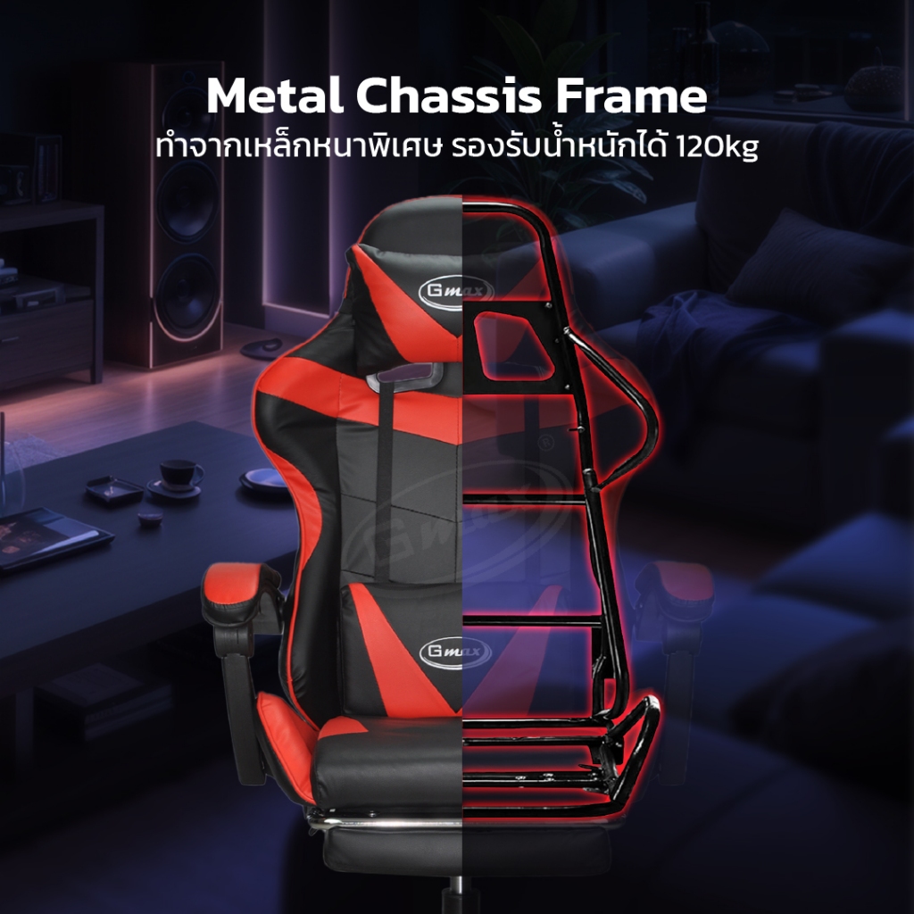 Gmax เก้าอี้เกมมิ่ง Gaming Chair นั่งสบาย เก้าอี้เล่นเกม รุ่น GC-101 Ergonomic ปรับนอนปรับความสูงได้ รูปที่ 2