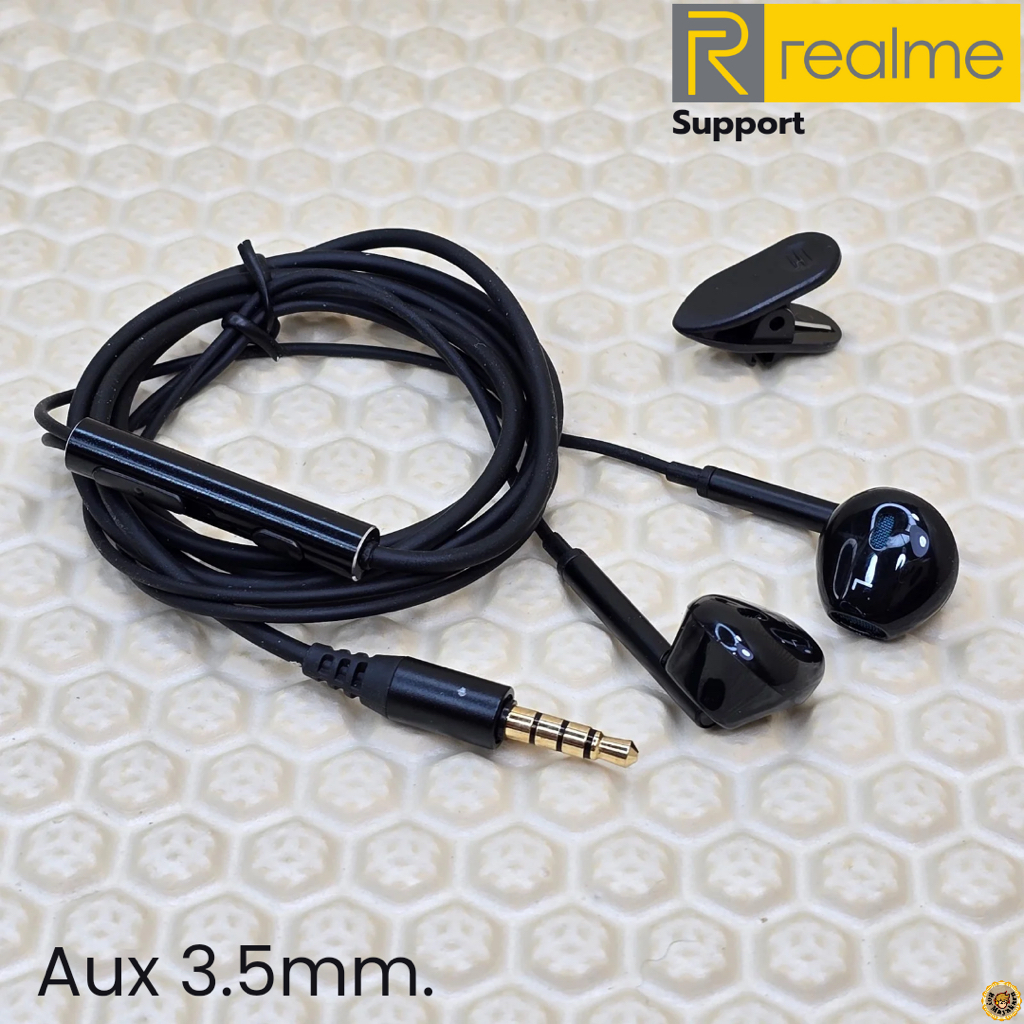 หูฟัง สมอลทอล์ค Realme Aux 3.5mm สำหรับ เรียลมี C53 สวมใส่สบาย เสียงดี เบสนุ่ม เพิ่ม-ลดระดับเสียง M15