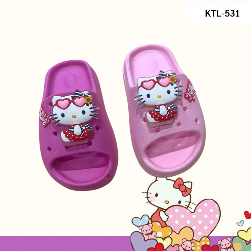 รองเท้าแตะเด็กหญิง Sanrio Hello Kitty มีไฟ รองเท้าแตะคิตตี้ พื้นนิ่ม