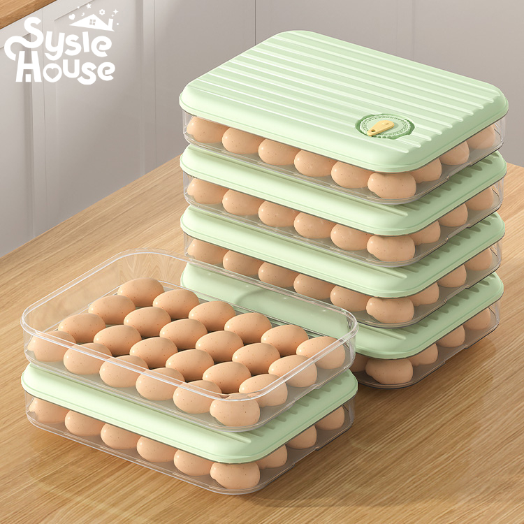 Sysie House กล่องเก็บไข่อเนกประสงค์ 24ช่อง กล่องใส่ไข่กันแตกน้ำหนักเบาพกพาได้สะดวกสบาย ทนทาน เข้าตู้เย็นได้ Egg Storage