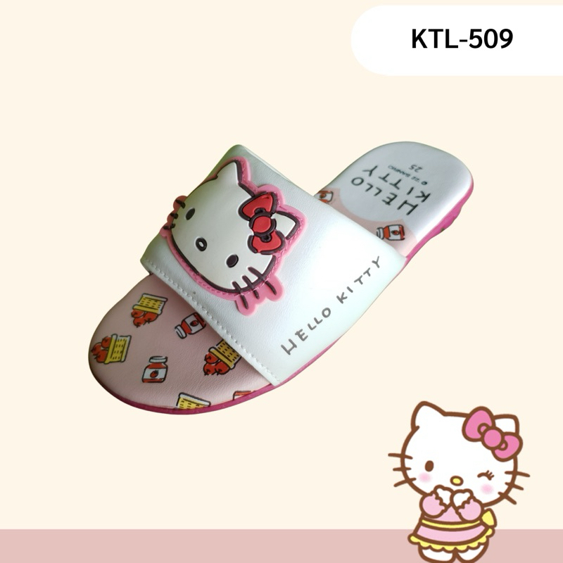 ของแท้ ถูกลิขสิทธิ์ รองเท้าแตะ Hello Kitty Puffer นุ่ม รองเท้าแตะคิตตี้ สีชมพู