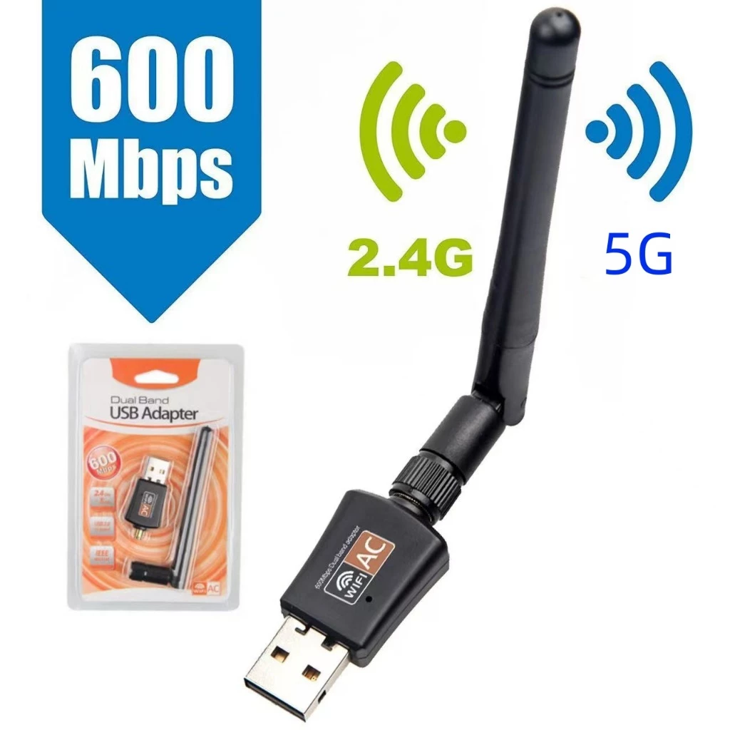 USB WIFI รับคลื่นสัญญาณ2.4Gกับ5G ตัวรับสัญญาณ WIFI สามารถรับได้ WIFI 600Mbps (สินค้ามี4รุ่นให้เลือก)