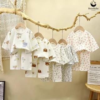 ชุดนอนเด็ก เสื้อผ้าเด็ก ยาว5ส่วน ลายน่ารัก ผ้าลาย น่ารัก ไซส์90-120