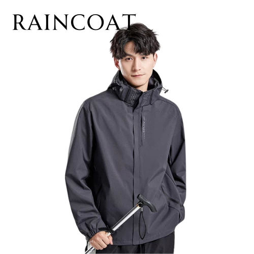 เสื้อกันฝนกันน้ำ มีหมวกคลุม แขนยาว