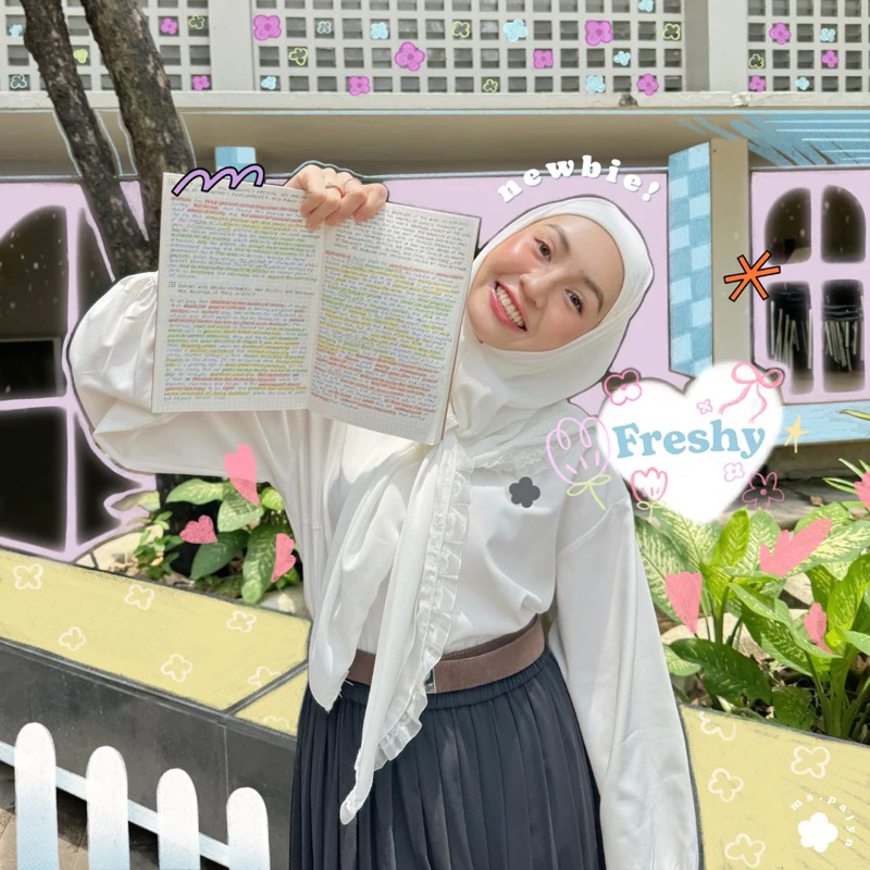 ผ้าคลุมชีฟอง premium ฮิญาบสามเหลี่ยมสวมสำเร็จ ( รุ่น Freshy ) ☁️