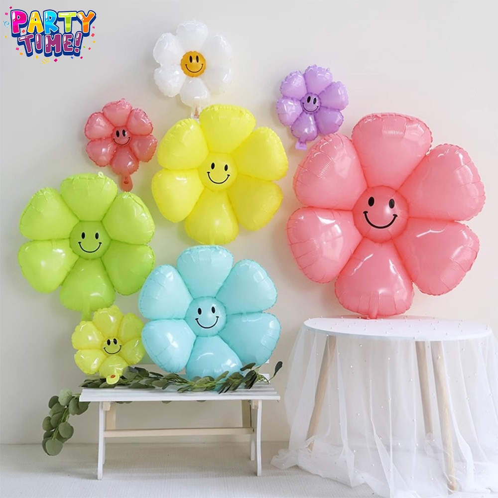 Big Party 🙂🙂ลูกโป่งเดซี่ ลูกโป่งดอกไม้สีขาว หลายสี ดอกไม้หน้ายิ้ม สำหรับตกแต่งจัดงานปาร์ตี้ วันเกิดเด็ก เทศกาล ปัจฉิม