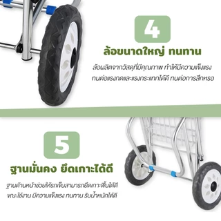 💥Sale💥 รถเข็นจ่ายตลาด พับได้ ตะกร้า อลูมิเนียม ด้ามจับยาง พกพาสะดวก เข็นของ มีหลายแบบให้เลือก