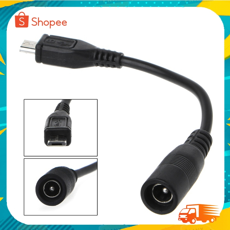 5.5X2.1 มม. Dc Power ปลั๊กแจ็คเก็ตกันน้ํา Female To Micro Usb Male และ Type-C อะแดปเตอร์สายเคเบิ้ลให้เลือก