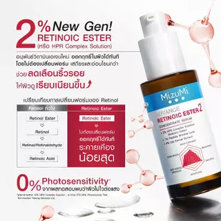 [เรตินอลเจนใหม่] MizuMi Advance Retinoic Ester Serum 30 ml ลดเลือนริ้วรอย ผิวเฟิร์มกระชับ New retinol - less irritating