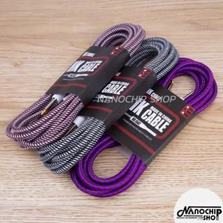 (พร้อมส่ง) สายแจ็คกีตาร์ ความยาว3เมตร 5 เมตร (HK cable) สายถัก คุณภาพดี คละสี ไม่จี่ สัญญาณเต็ม