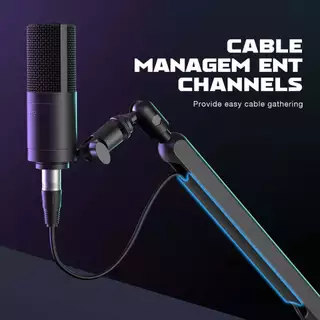 FIFINE BM88 LOW-PROFILE MICROPHONE ARM STAND WITH CABLE CHANNELING