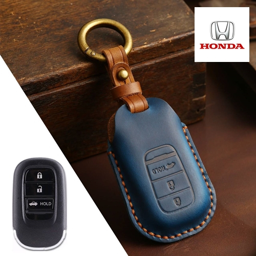 ซองหนังแท้ ใส่กุญแจรีโมทรถยนต์ รุ่นหนังกลับ All-new Honda CR-V,HR-V 2022-25 Smart Key 3 ปุ่ม