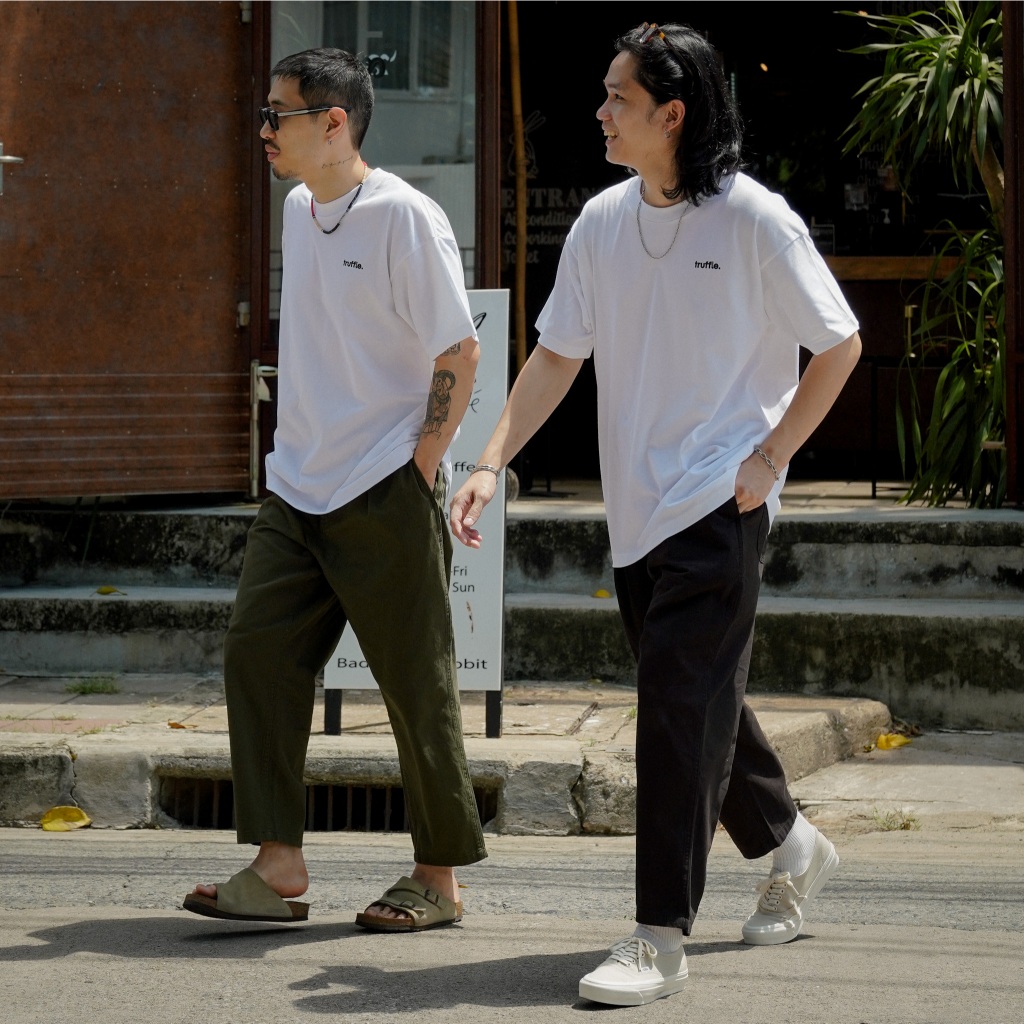 TRUFFLE PAINTER PANTS กางเกงขายาว ทรงหลวม เอวยางยืด
