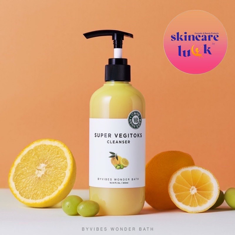 แท้/ส่งเร็ว Wonder Bath Super Vegitoks Cleanser 300ml สูตรใหม่ หน้าขาวใสลดรอยสิว