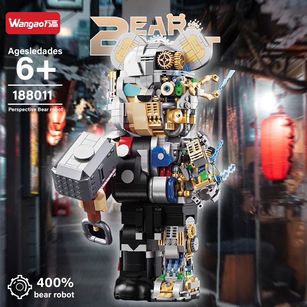 [พร้อมส่ง]ชุดตัวต่อ WANGAO188001 - WANGAO188016 BEAR ROBOT MECHANICAL VIOLENCE แบบริคครึ่งโรบอท เท่ากับ 400% - รูปที่ 6