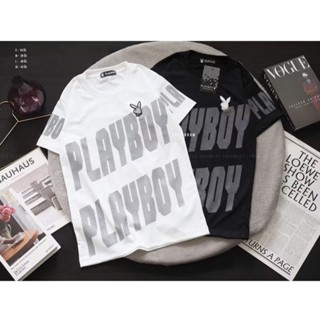 🐰เสื้อยืดเพลบอยคอกลม 🦾โลโก้งานสกรีนและงานปัก แล้วแต่แบบ เนื้…