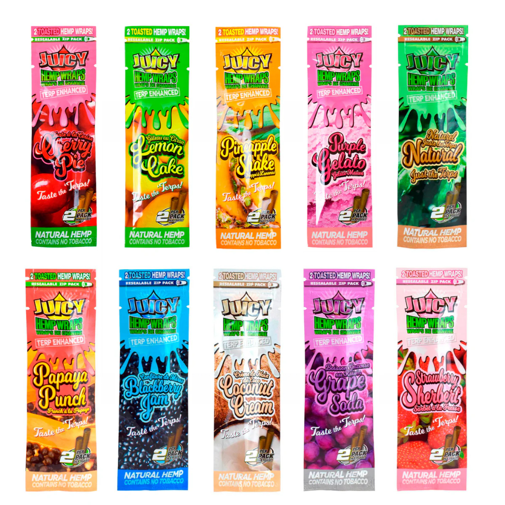 TERPENE ผ้าห่อตัวกัญชาแบบปรับปรุงใหม่ JUICY JAY'S TERP ENHANCED HEMP WRAPS | ORIGINAL PRODUCT