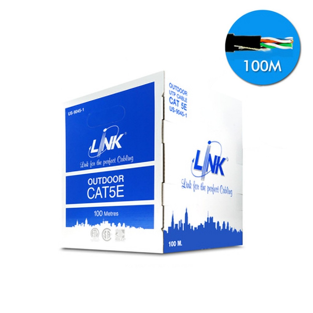 Link US-9045-1 สายแลน CAT 5E 100เมตร (ภายนอก)