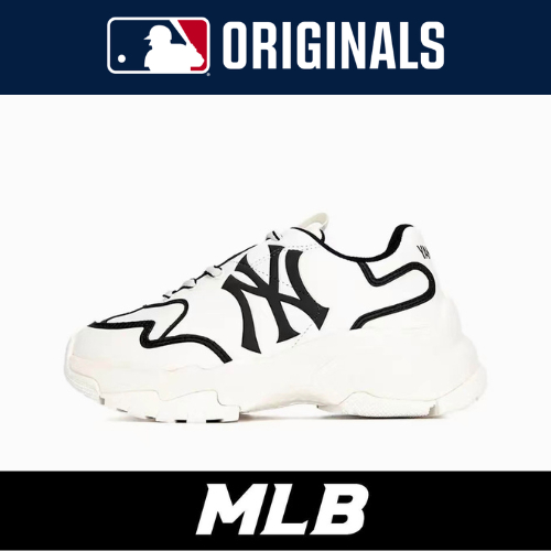 ของแท้ 100% MLB รองเท้าผ้าใบ newyork yankees รองเท้ารุ่น 3ASHCLS2N-50BKS สีขาว