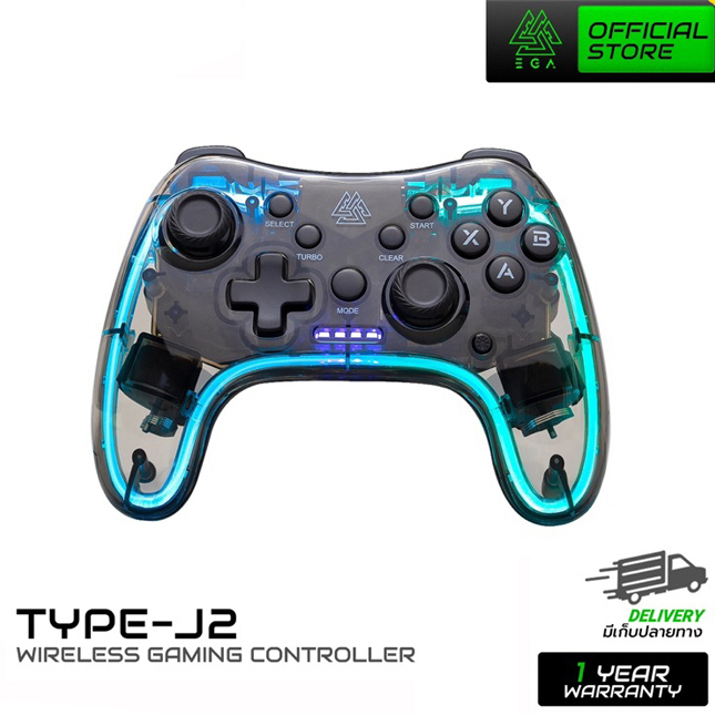 EGA จอยเกม Controller รุ่น TYPE J2 จอยเกมมิ่งไร้สาย ของแท้รับประกันสินค้า 1 ปี