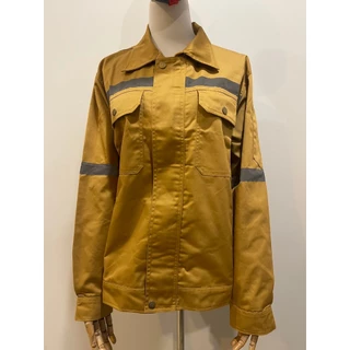 (พร้อมส่ง) เสื้อช็อปโทนเดียวมีแถบสะท้อนแสง ใส่สบายไม่อึดอัดแน่นอน (S-4XL)