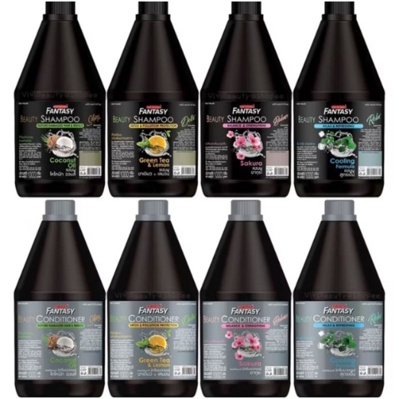 Carebeau Fantasy Beauty Shampoo แชมพู&ครีมนวด แคร์บิวแฟนตาซี 1000มล.กลิ่นหอมสดชื่น
