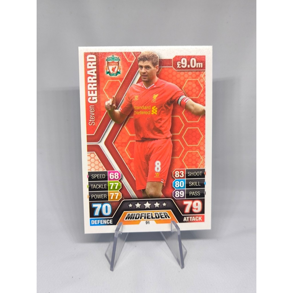 Topps Match Attax Attack Steven Gerrard Liverpool Base Card 2013-14