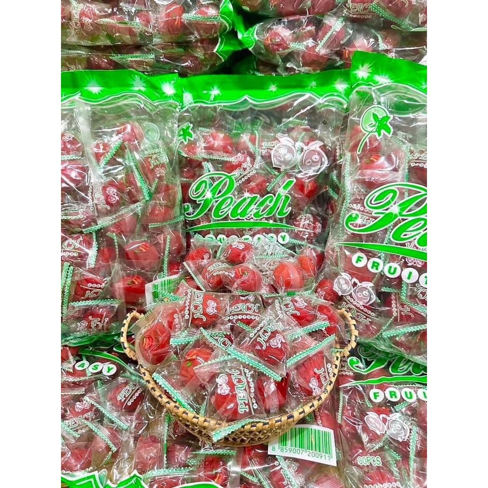 ท้อแดง ลูกพีชแช่อิ่ม 1ถุง 1กิโลกรัม หอมหวานกรอบอร่อย