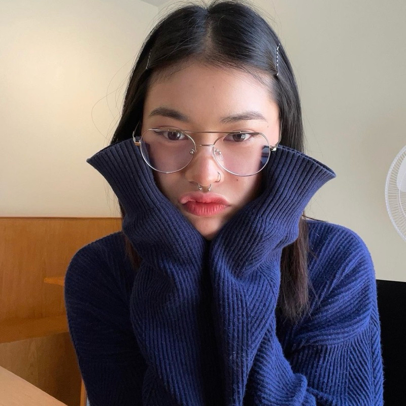 แว่นตากรองแสงรุ่น Niced By eyebstyle ทรงหยดน้ำเลนส์กรองแสงสีฟ้า Blueblock พร้อมส่ง [ลค.ใหม่ลด100.-]