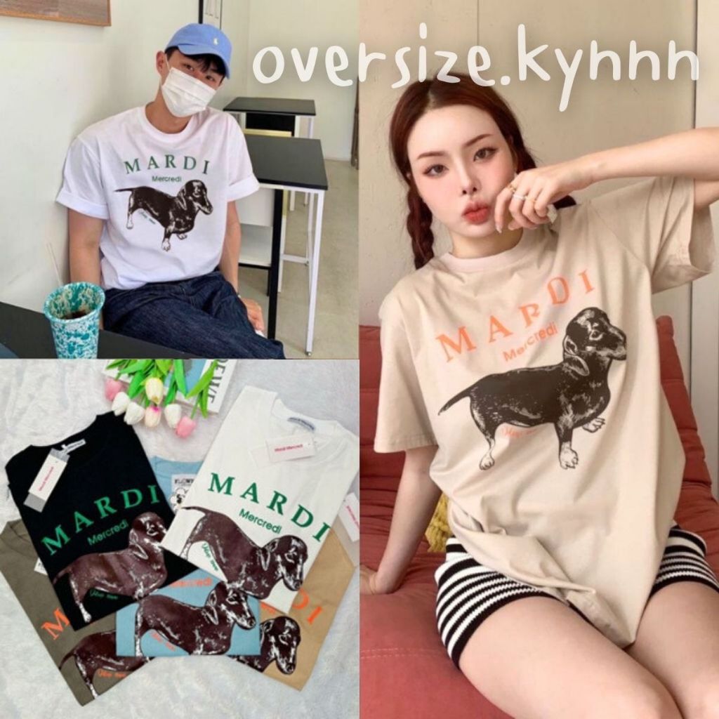 เสื้อยืด Oversize น้องหมา Mardi แขนาสั้น-แขนยาว ป้าย FLOWER (F004)