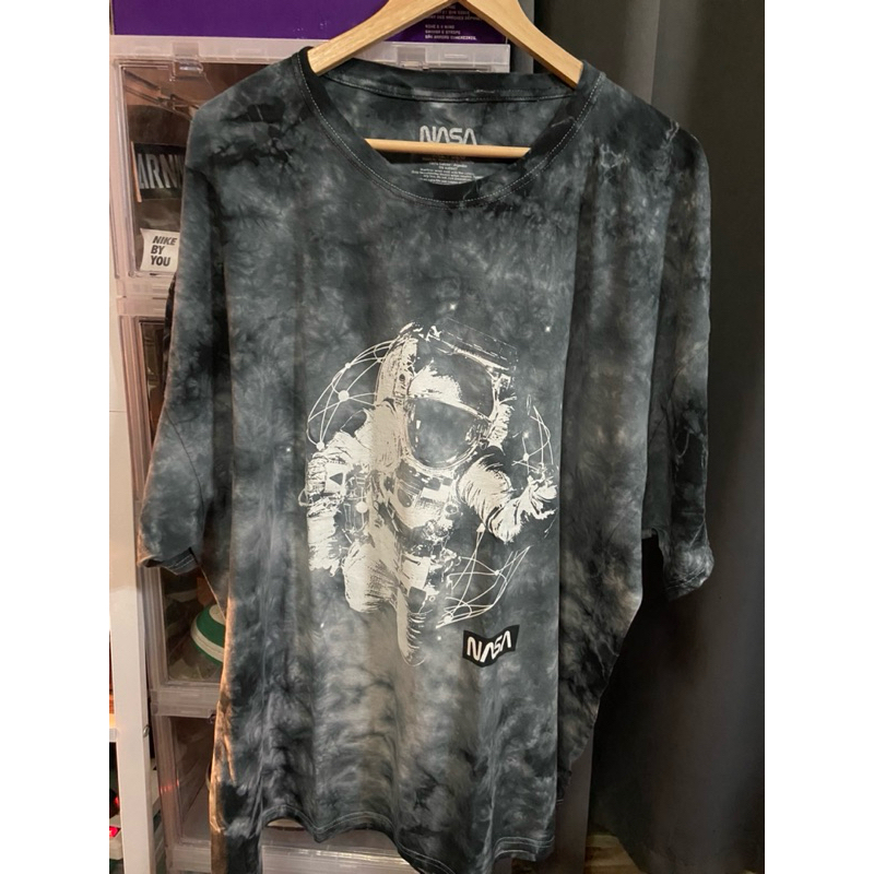 NASA Tie-Dye Black Grey Tshirt เสื้อแขนสั้นมือสอง